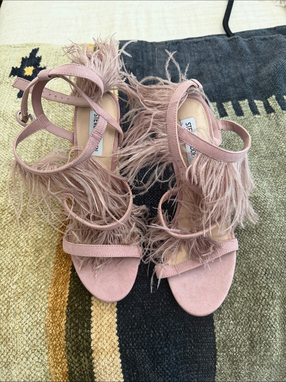 Steve Madden Blush Feather Strap Heels